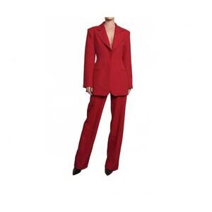 NEW PARENTEZI hadley straight leg trouser in red